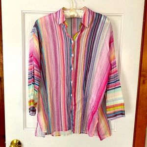 Basler striped linen tunic blouse